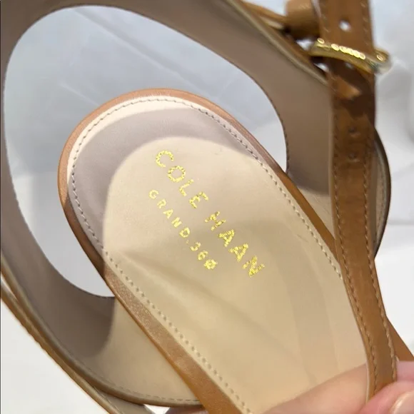 The perfect summer shoe! Tan Strappy Block Heel Sandals - Picture 2 of 8